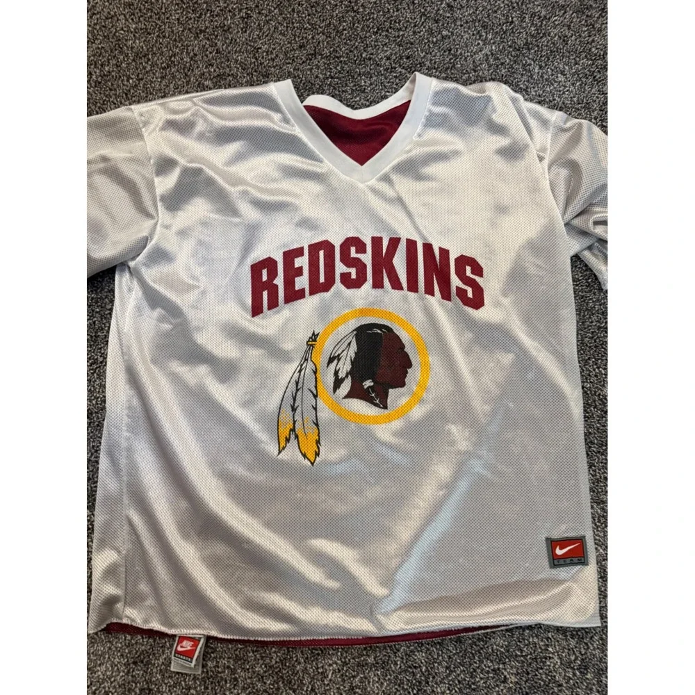 Vintage Nike Washington Redskins Reversible NFL Flag Football Jersey XL Burgundy